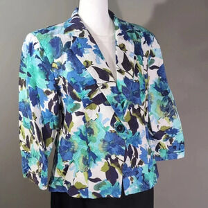Dress Barn Multicolor Floral Blazer